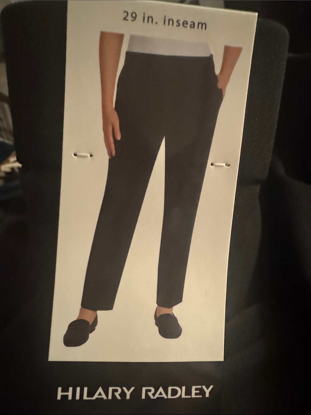 Hilary Radley Black Straight-Leg Chinos